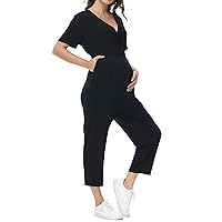 Women's Maternity nursing Jumpsuit Breastfeeding Short Sleeve nightgown Postpartum Casual Loungewear Sets Rompers