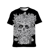 Player-Graphic Skull Boys-Gamer Tshirt-Novelty Crewneck Vintage-Juice Skull Hip Hop Athletic