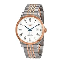 Longines Record Automatic White Dial Two Tone Mens Watch L28205117 Silver, silver colours