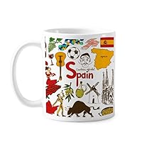 Spain Landscap Animals National Flag Mug Pottery Ceramic Coffee Porcelain Cup Tableware