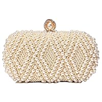 Pearl Purse for Women Crystals Top with Detachable Chain Beaded Purse Tote Bag Dress Bridal Purse Wedding Party Yellow