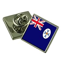 Queensland Flag Lapel Pin Badge Solid Silver 925