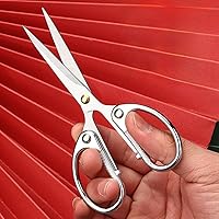 5'' All Stainless Steel Office Scissors,Ultra Sharp Blade Shears,Sturdy Sharp Scissors for Office Home School Sewing Fabric Craft Supplies Multipurpose Scissors Sliver