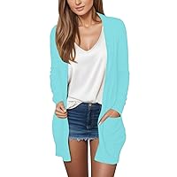 Cute Cardigans For Women 2023 Autumn Lightweight Cover Up Casual Solid Open Front Slim Fit Cardigan With Pocket