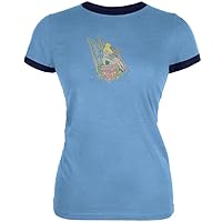 Tinkerbell - Pixie Dreamin' Juniors Ringer T-Shirt - Medium Blue