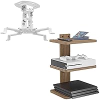 WALI Projector Ceiling Mount and Floating Entertainment Center Shelves(3-Shelf)