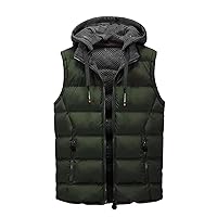 Hooded Jacket Vest Men's Autumn And Winter Casual Sleeveless Male Warm Solid Color Clothing