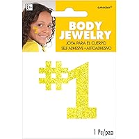 Amscan Glitter Body Jewelry Accessory, One Size, Yellow