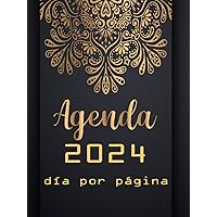 Agenda 2024 día por página: Grande diaria calendario - español - tamaño A4 -12 meses , Planificador diario y mensual (Spanish Edition)