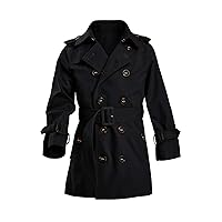 Runcati Kids Boys Girls Lightweight Trench Coat Double Breasted Classic Belted Jacket Spring Fall Outwear Dress Coats