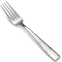 KEAWELL Premium 4-Piece Louis Hammered Fork Set, 18/10 Stainless Steel, Set of 4, Fine Fork Set with Squared Edge, Dishwasher Safe (8.3