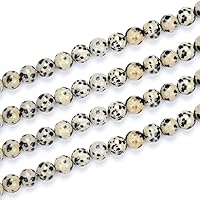 2 Strands Adabele Natural Dalmatian Jasper Healing Gemstone 6mm (0.24 inch) Loose Round Stone Beads (116-124pcs Total) for Jewelry Craft Making GF17-6