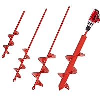 SYITCUN Auger Drill Bit for Planting - 4 Pcs Heavy-Duty Garden Auger Spiral Drill Bit - Bulb Planter Tool & Auger Post Hole Digger - 3/8