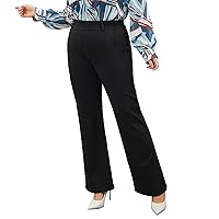 Plus Size Women's Wide-Leg Dress Pants - High Waisted Capri for Business Casual,Work Clothes for Office