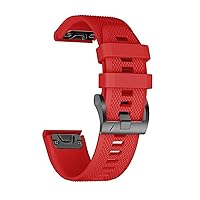 Replacement Smart Watch Band Straps for Garmin Fenix 7 7X 6 6X 5X 5 3HR Forerunner935 945 Quick Release Silicone Bracelet Correa (Color : Red, Size : 26mm Fenix 7X)