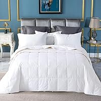 Globon Down Blanket, Extra Lightweight Summer Comforter/Duvet Insert, Noiseless & Extra Soft, King Size 106x90 inches,12 Ounce Fill Weight, White