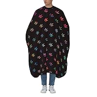 55x66 Inch Salon Cape With Snap Closure Colorful-Cannabis-Pot-Leaf-Weeds Adult Hair Cutting Cape Barber Cape