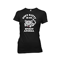 Ripple Junction Big Bang Theory Soft Kitty is My Spirit Animal Junior T-Shirt Small Black