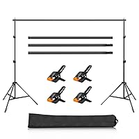 PULUZ Photo Video Studio 2x2m/ 6.5x6.5Ft (WxH) Adjustable Background Stand Backdrop Support System Kit with Carry Bag 4 Spring Clamps