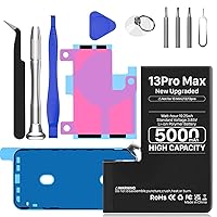 WAVYPO Battery for iPhone 13 Pro Max, Upgraded 5000mAh High Capacity New 0 Cycle Battery Replacement for iPhone 13 Pro Max Model A2643 A2484 A2641 A2644 A2645 with Full Replacement Tool Kit