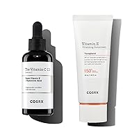 COSRX Vitamin Duo - Vitamin C 13% Serum + VItamin E SPF 50+ Daily Sunscreen, Brighten, Hydarate, and Protect Skin from UVA and UVB Rays, No Whitecast, Korean SKincare…