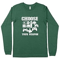 Choose Your Weapon Long Sleeve T-Shirt - Gamer T-Shirt - Video Game Long Sleeve Tee Shirt