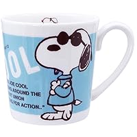 Peanuts 604181 Snoopy Plenty Mug, Large, Approx. 11.8 fl oz (350 ml), Joke Crew Blue, Made in Japan