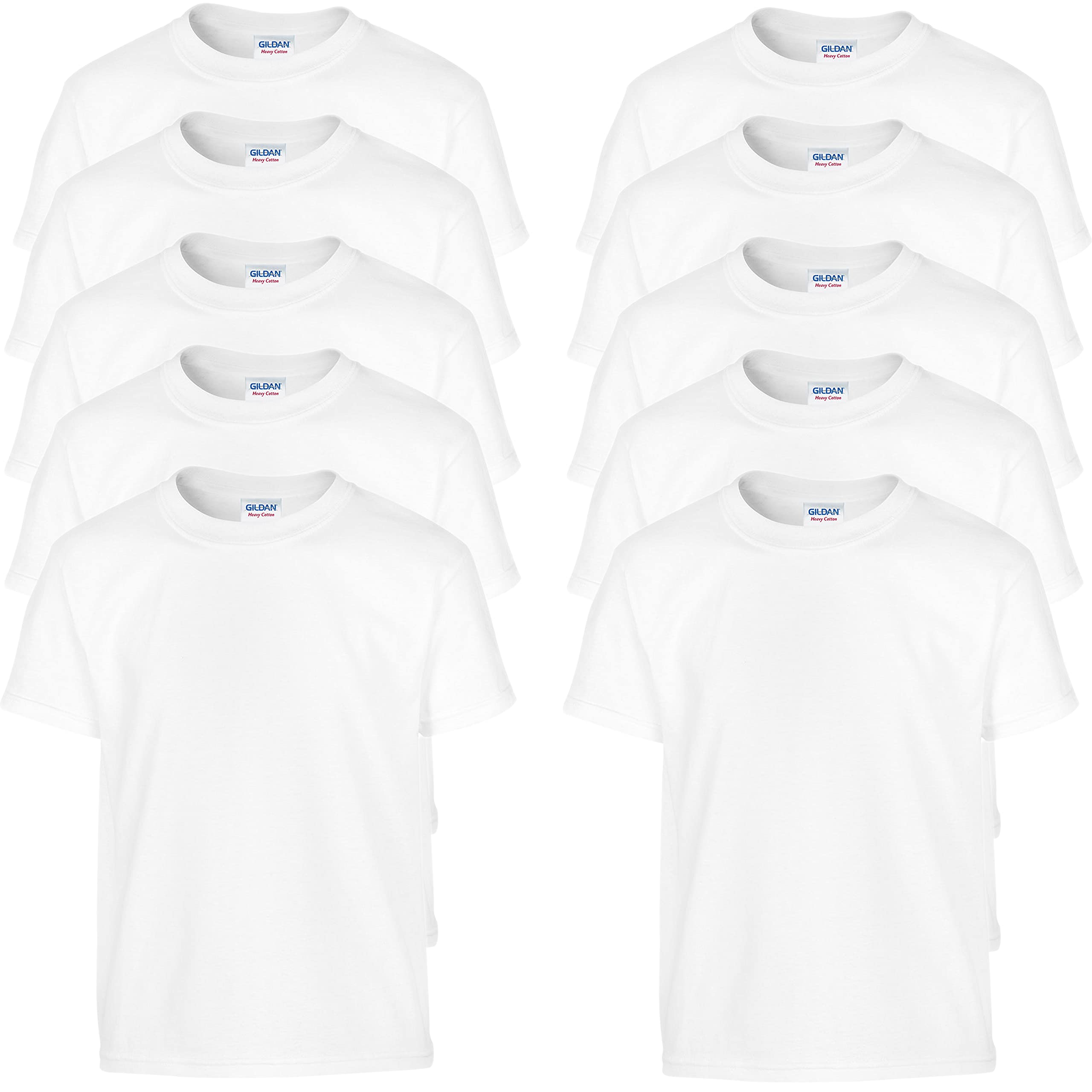 Gildan Boys Heavy Cotton 100% Cotton T-Shirt (Pack of 10)