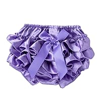 Baby Girl Blanket Large Toddler Baby Infant Girl Bowknot Ruffle Nappy Underwear Panty Toddler Romper (Purple, L)
