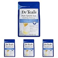 Dr. Teal's Epsom Salt Soaking Solution, Soften & Nourish with Milk and Honey, 48oz (Pack of 4)