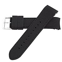 24mm Black Silicone Rubber Curved End Dive Watch Band Strap for Curve end Watches