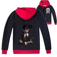 Kids Graphic Comfy Soft Jackets,Wednesday Addams Zipper Sweatshirts Long Sleeve Hoodie for Girls