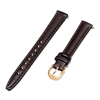 TX48412BRN Comfort Strap 12mm Women's Dark Brown Padded Stitched Calfskin Leather Watchband