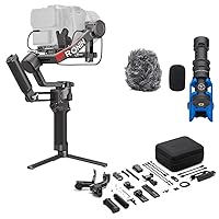 DJI RS 4 Pro Combo, 3-Axis Gimbal Stabilizer for DSLR & Cinema Cameras, Native Vertical Shooting, 4.5kg/10lbs Payload, with Image Transmitter & Focus Pro Motor, Bundle W/Condenser Shotgun Microphone