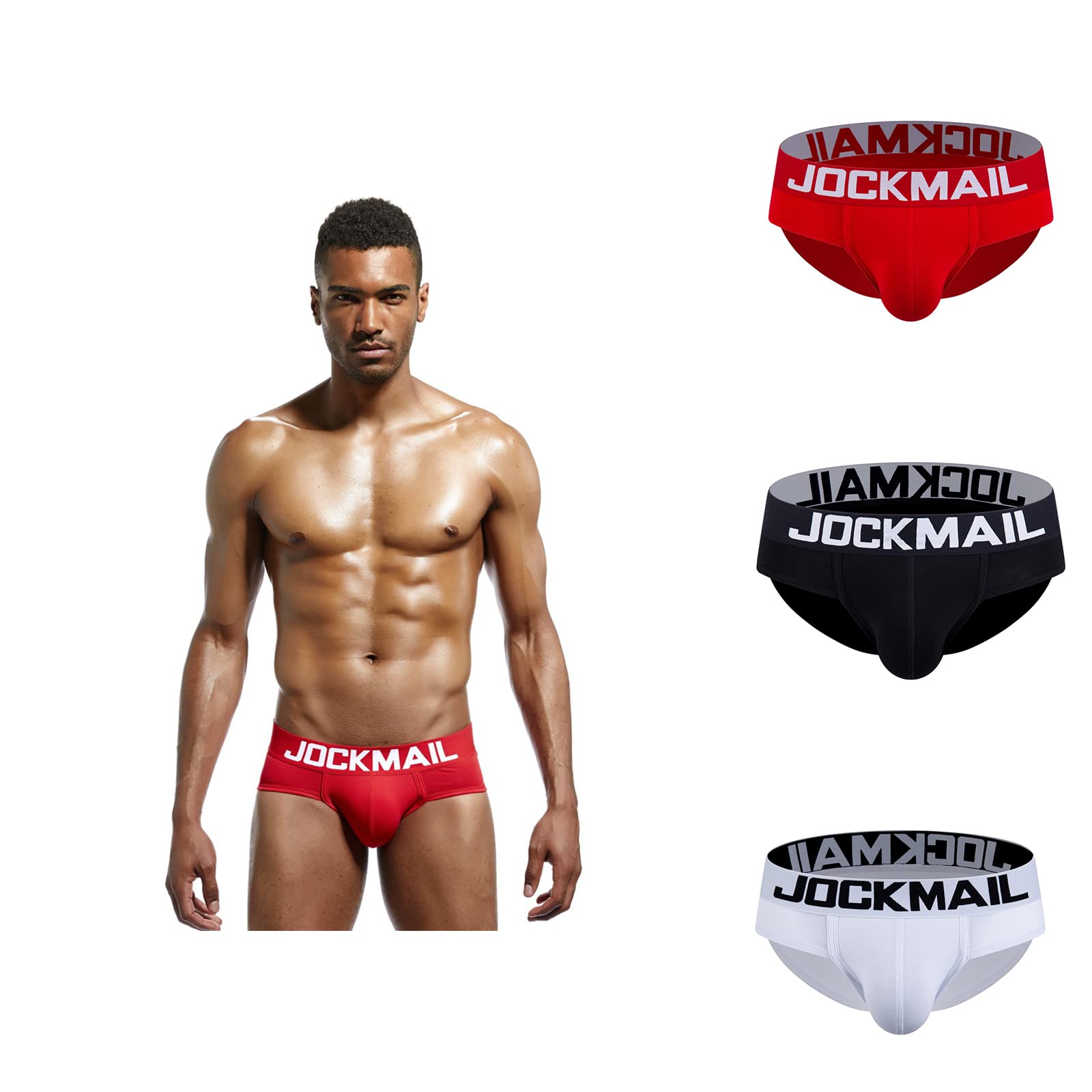 JOCKMAIL 3PCS/Pack Men's Briefs Mens Underwear Mens Cotton Briefs Comfort and Soft Mens Low Rise Briefs Underwear