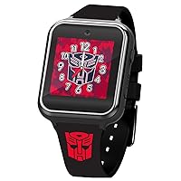 Accutime Transformers Kids Black Educational Learning Touchscreen Smart Watch Toy for Girls, Boys, Toddlers - Selfie Cam, Learning Games, Alarm, Calculator, Pedometer & More (Model: TFC4025AZ)