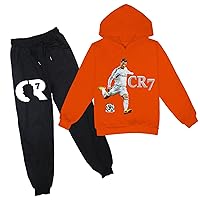 Child 2 Piece Tracksuit Hooded Outfits-Boys Football Star Hoodie + Sweatpants,Casual Long Sleeve Tops for Kids(2-14Y)