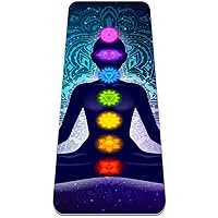 Fit Yoga Mat Chakra and Meditation Woman 6mm Eco Friendly Rubber Health&Fitness Slip-Resistant Mat for All Types of Exercise, Yoga, and Pilates (72