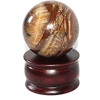 Jet Tiger Eye 45-50 mm Ball Sphere Gemstone Hand Carved Crystal Altar Healing Devotional Focus Spiritual Chakra Cleansing Metaphysical