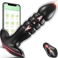 Anal Plug Vibrator with App Control Sex Toy for Men Women - Prostate Massager with 7 Thrusting & Vibrating Modes Adult Anal Vibrator Butt Stimulator Plug for Male Female