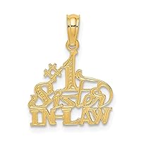 14k Polished Gold Number 1 Sister in law Pendant Necklace Measures 17.2x15mm Wide Jewelry Gifts for Women