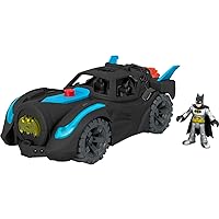 Fisher-Price Imaginext DC Super Friends Batman Toy, Lights & Sounds Batmobile with Batman Figure for Preschool Kids Ages 3+ Years