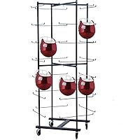 Champion Sports Heavy Duty Rolling Football Helmet Rack with Swivel Casters