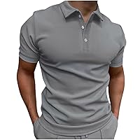 Men's Henley Shirts Short Sleeve Tops Collared Basic Tees Muscle Tshirts Trendy Summer T-Shirts Casual T Shirts