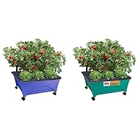 Emsco Group City Picker and Little Pickers Raised Bed Grow Boxes with Casters - Self-Watering Mobile Garden Beds for Vegetables, Herbs and Flowers