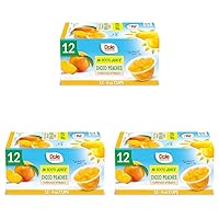 Dole Fruit Bowls Diced Peaches in 100% Juice Snacks, 4oz 12 Total Cups, Gluten & Dairy Free, Bulk Lunch Snacks for Kids & Adults (Pack of 3)