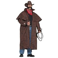 Forum Novelties Men's Plus-Size Extra Big Fun Tex Costume Duster Coat, Brown, 3X-Large