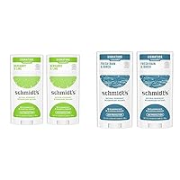 Schmidt's Aluminum Free Natural Deodorant For Women And Men & 100% Natural Origin Ingredient Deodorant Stick Fresh Rain & Birch 2 Count