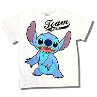 Disney Stitch Shirt Graphic Tee Shirts for Women and Men, Team Trouble Oversized Novelty T-Shirts, Junior Sizes