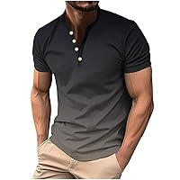 Slim Fit Polo Shirts for Men 2024 Short Sleeve Casual Polo T Shirt Gradient Color Casual Stylish Golf Shirts